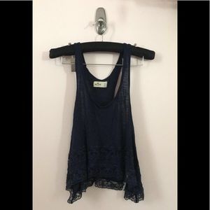 Navy Blue Hollister Top